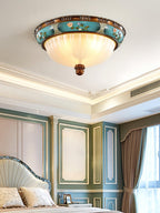 Retro Floral Resin Recessed Flush mount light Ceiling Light