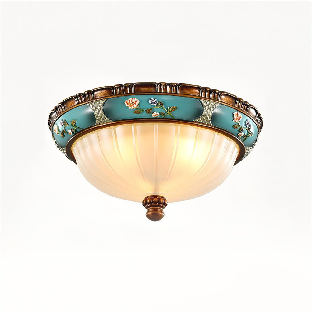 Retro Floral Resin Recessed Flush mount light Ceiling Light