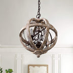 Retro Globe Weathered Crown Chandelier