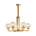 Ribbed Glass Brass Ceiling fixture Chandelier