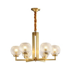 Ribbed Glass Brass Ceiling fixture Chandelier