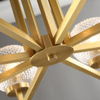 Ribbed Glass Brass Ceiling fixture Chandelier