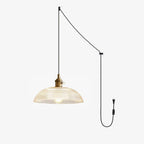 Ribbed Spiral Pendant Swag Light
