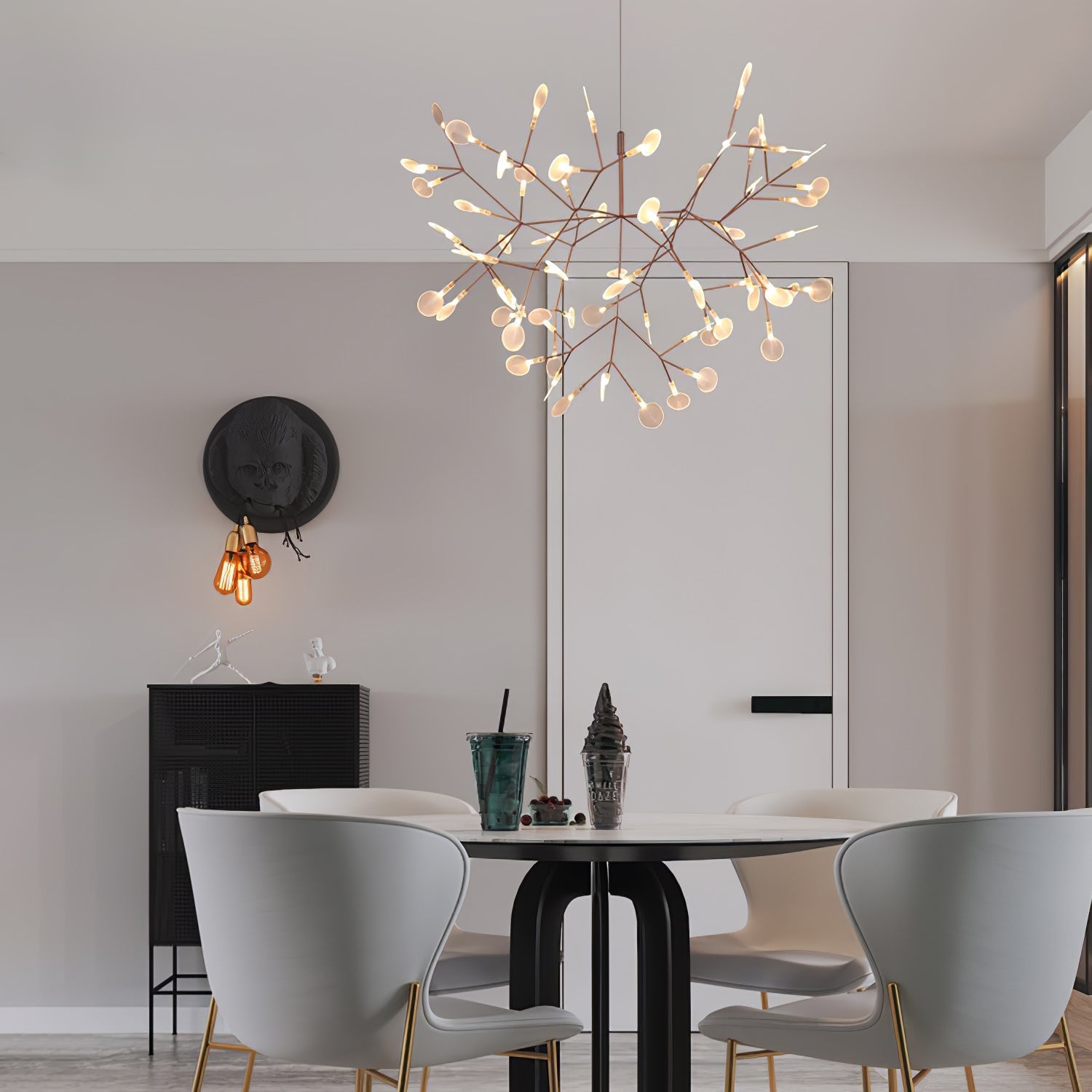 Rose Gold Firefly LED Crown Chandelier