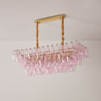 Rose Prism Glass Chandelier