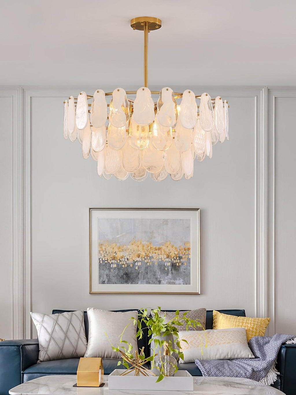Round Cloud Glass Electrolier Chandelier