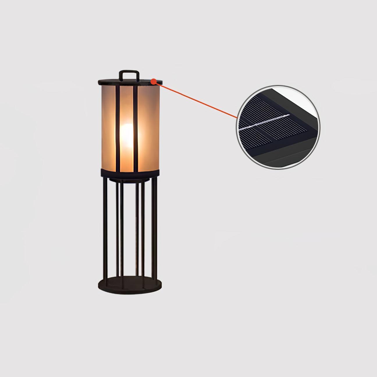 Round Pillar Acrylic Lantern Floodlight Outdoor Lamp
