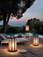 Round Pillar Acrylic Lantern Floodlight Outdoor Lamp