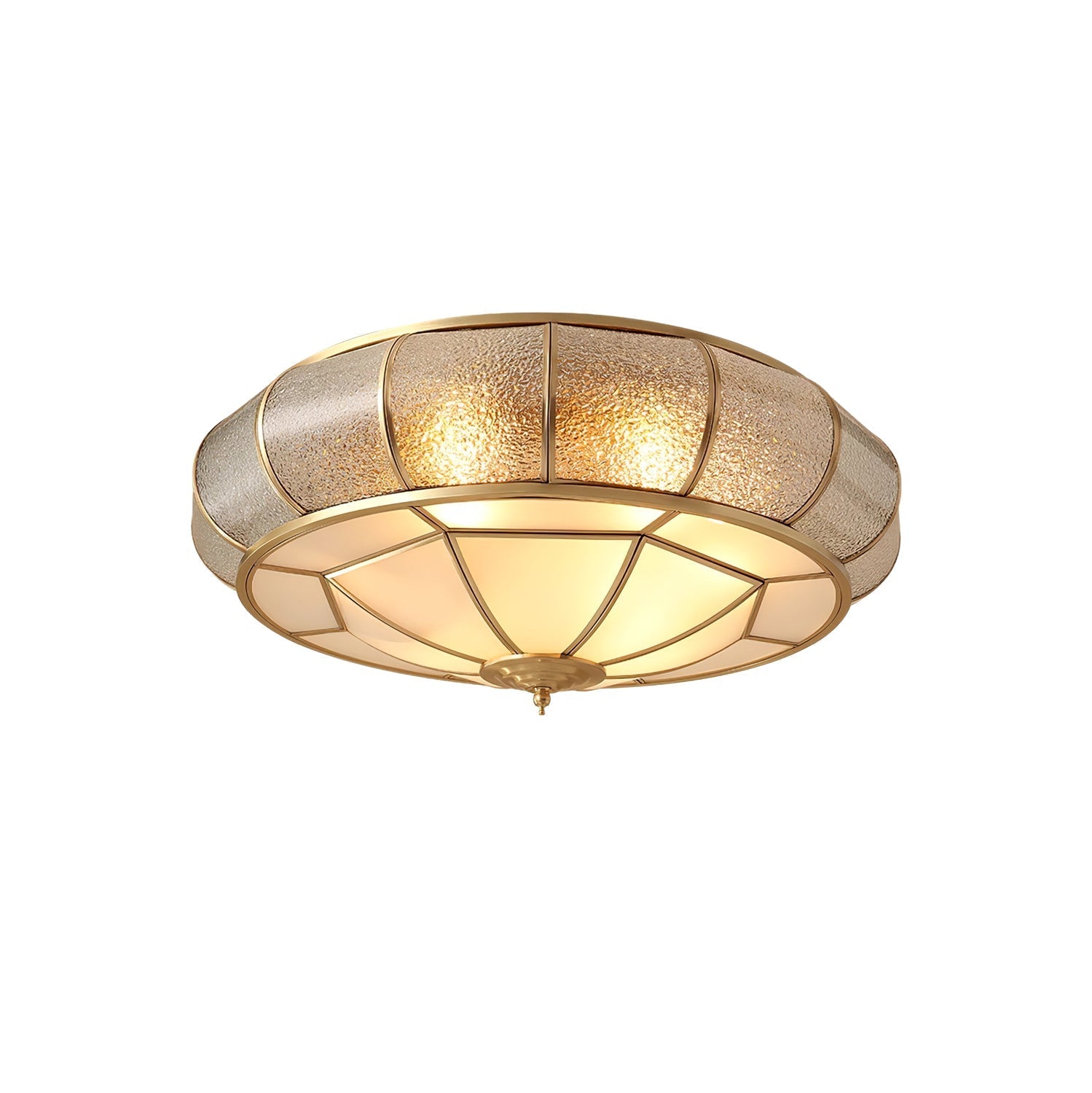 Round Textured Glass Overhead fixture Ceiling Light