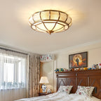 Round Textured Glass Overhead fixture Ceiling Light