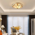 Round Textured Glass Overhead fixture Ceiling Light