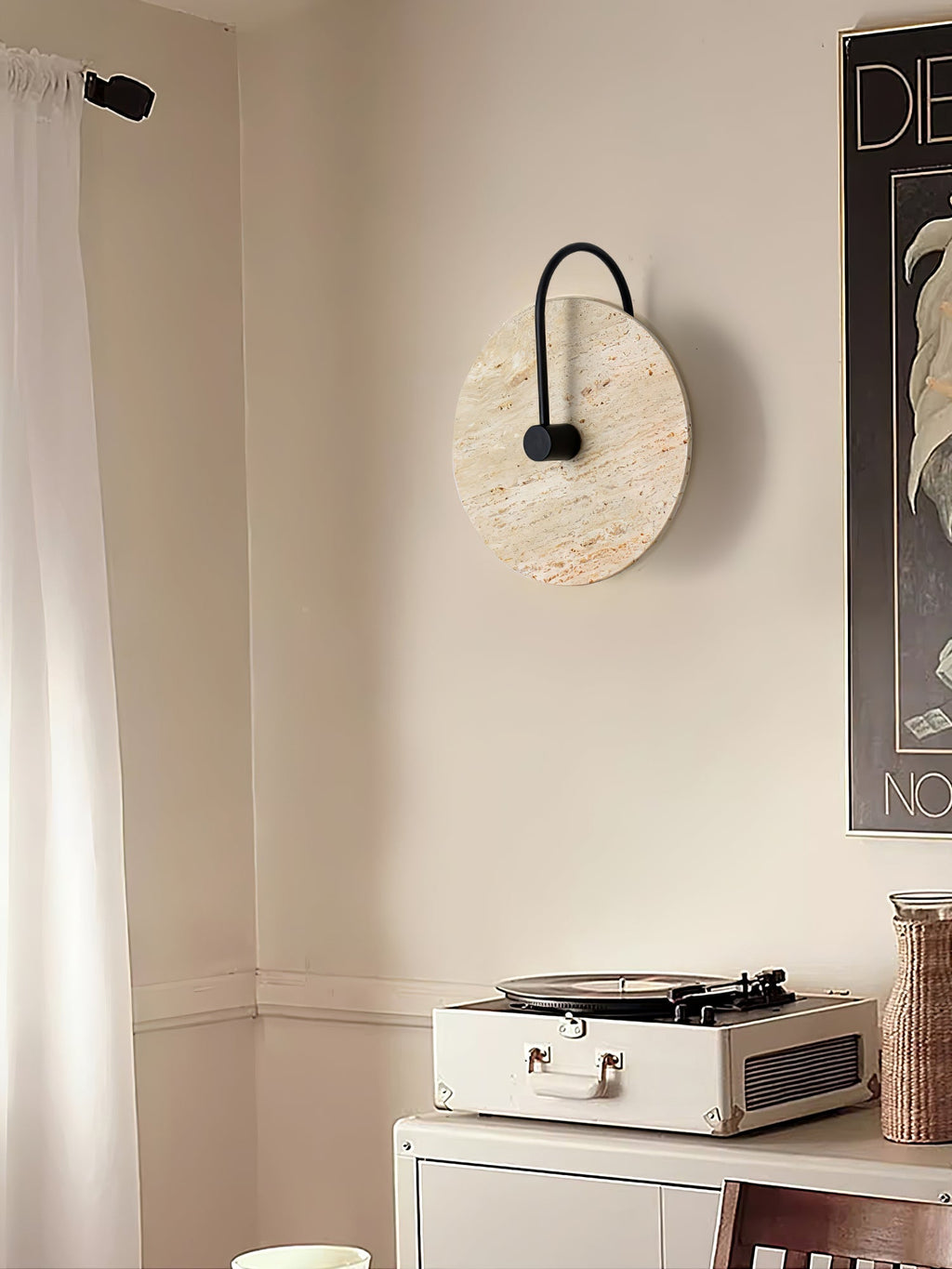 Round Travertine Wall-mounted light Wall Lamp