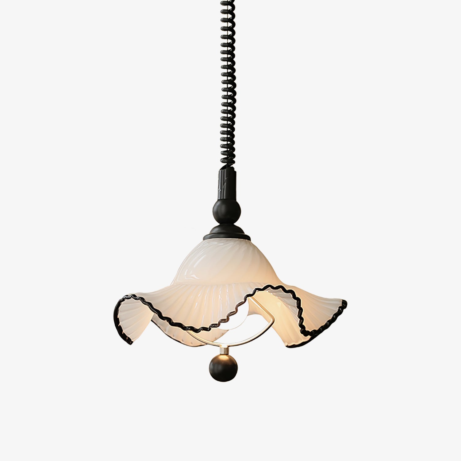 Ruffled Shade Pendant Lamp