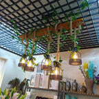 Rustic Wooden Candelabrum Chandelier