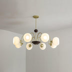 Sculptural Glass Ribbed Pendant light Chandelier