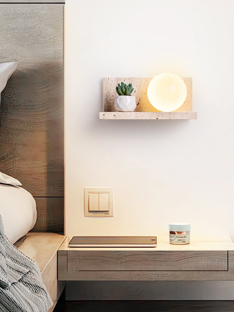 Shelf Travertine Sconce