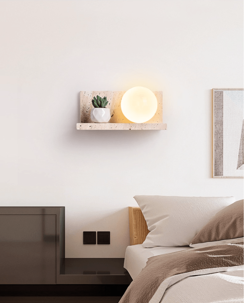 Shelf Travertine Sconce