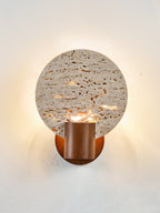 Solis Travertine Round Wall Light