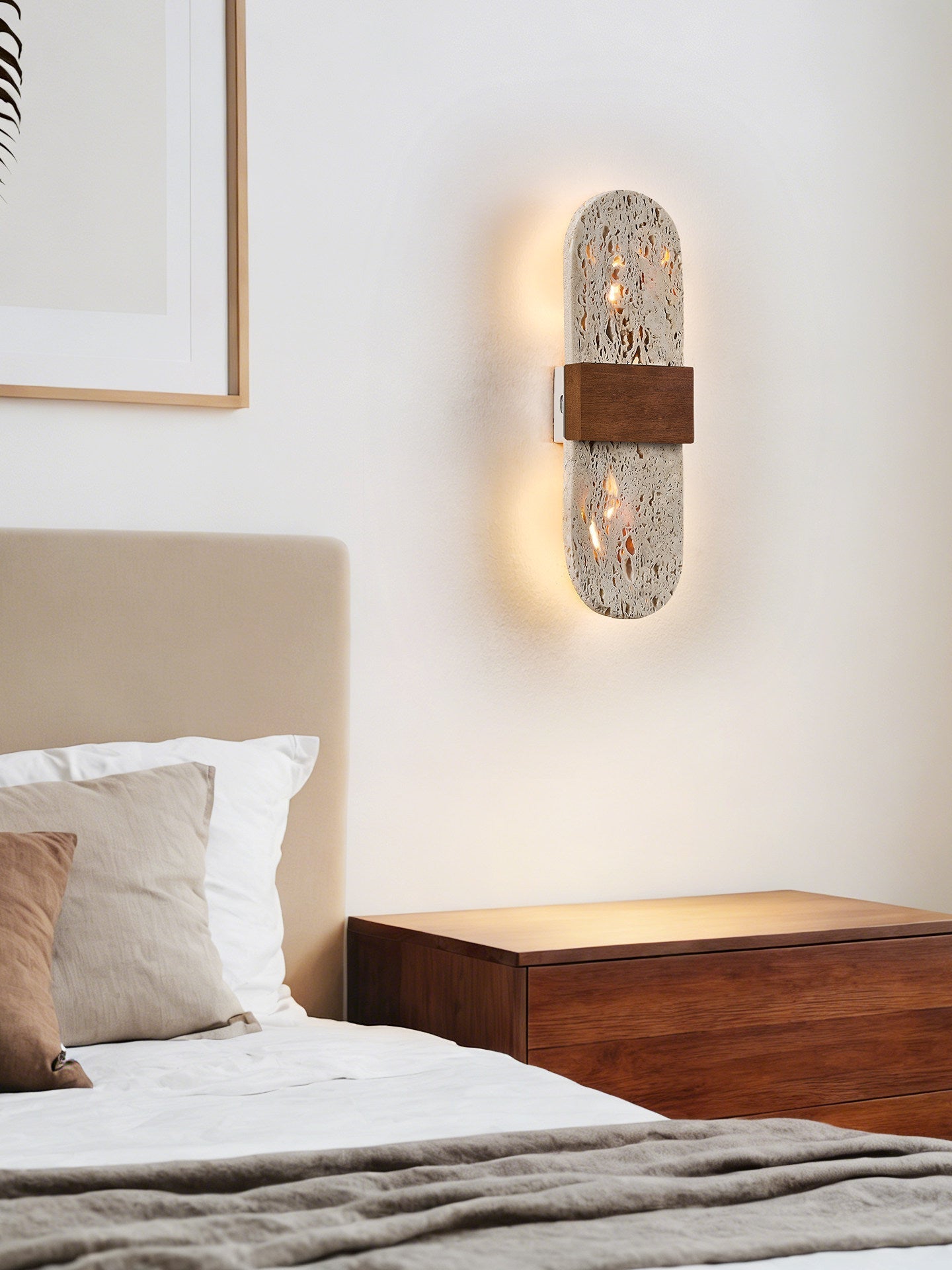 Solis Travertine Wall Light