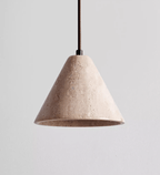 Solis Cone Travertine Pendant Lamp