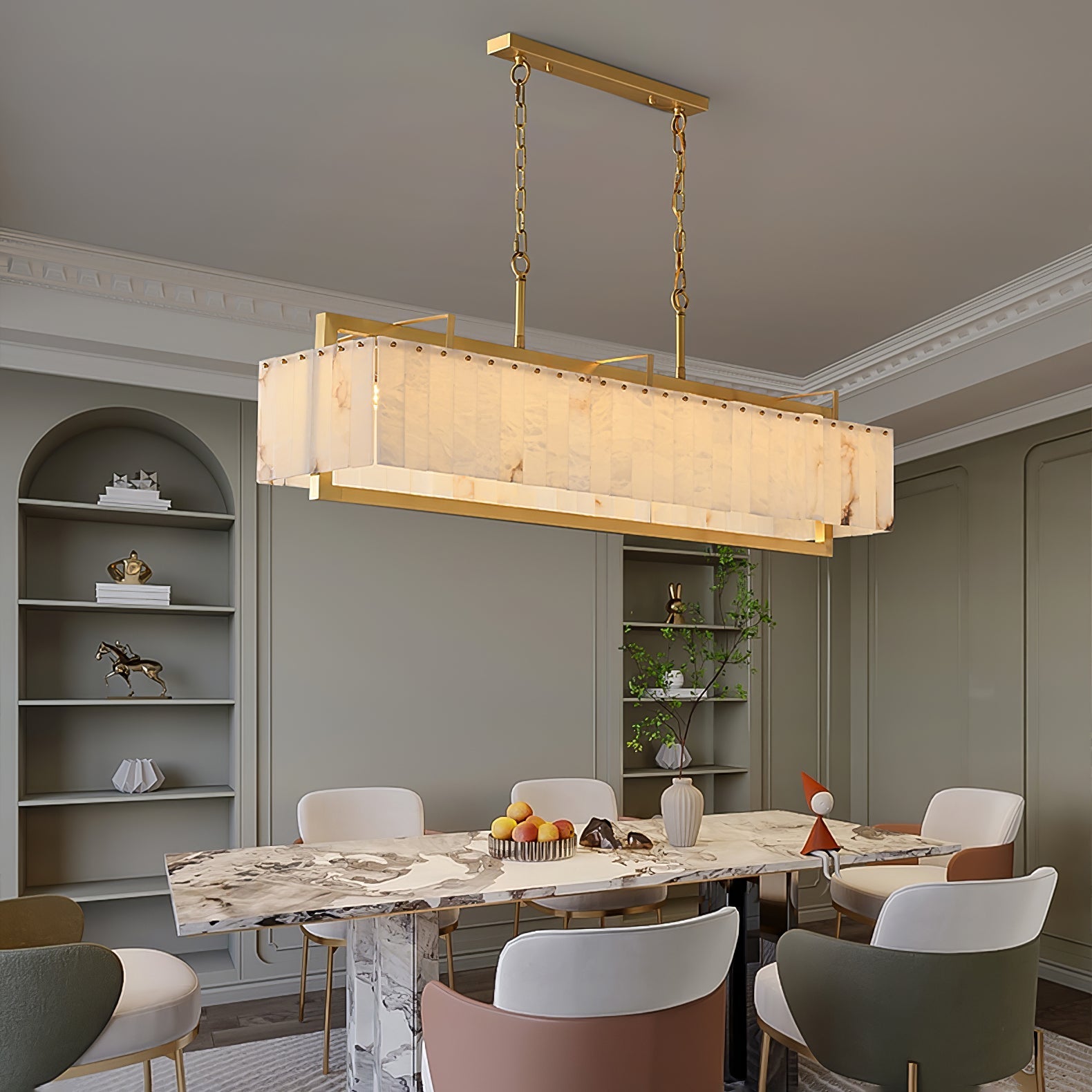 Solstice Bar Alabaster Chandelier