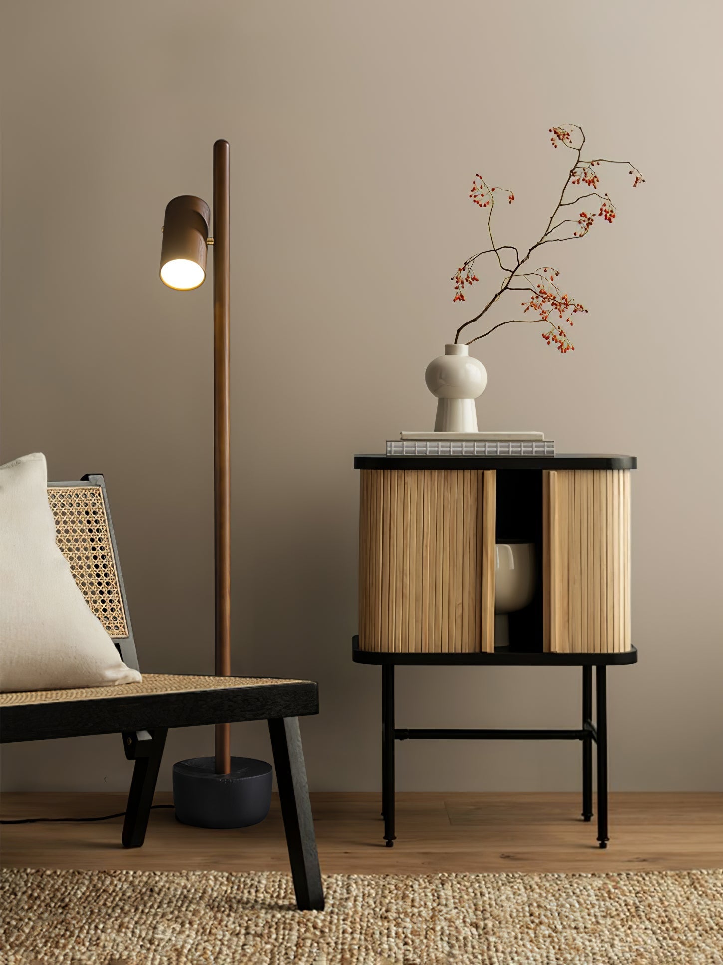 Spotlight Wood Free-standing Lamp Floor Lamp