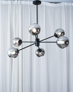 Staggered Glass 6 Light Crown Chandelier