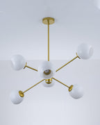 Staggered Glass 6 Light Crown Chandelier