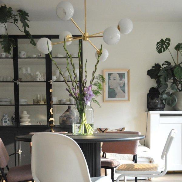 Staggered Glass 6 Light Crown Chandelier