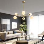 Staggered Glass 6 Light Crown Chandelier