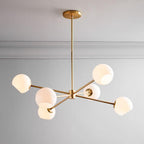 Staggered Glass 6 Light Crown Chandelier
