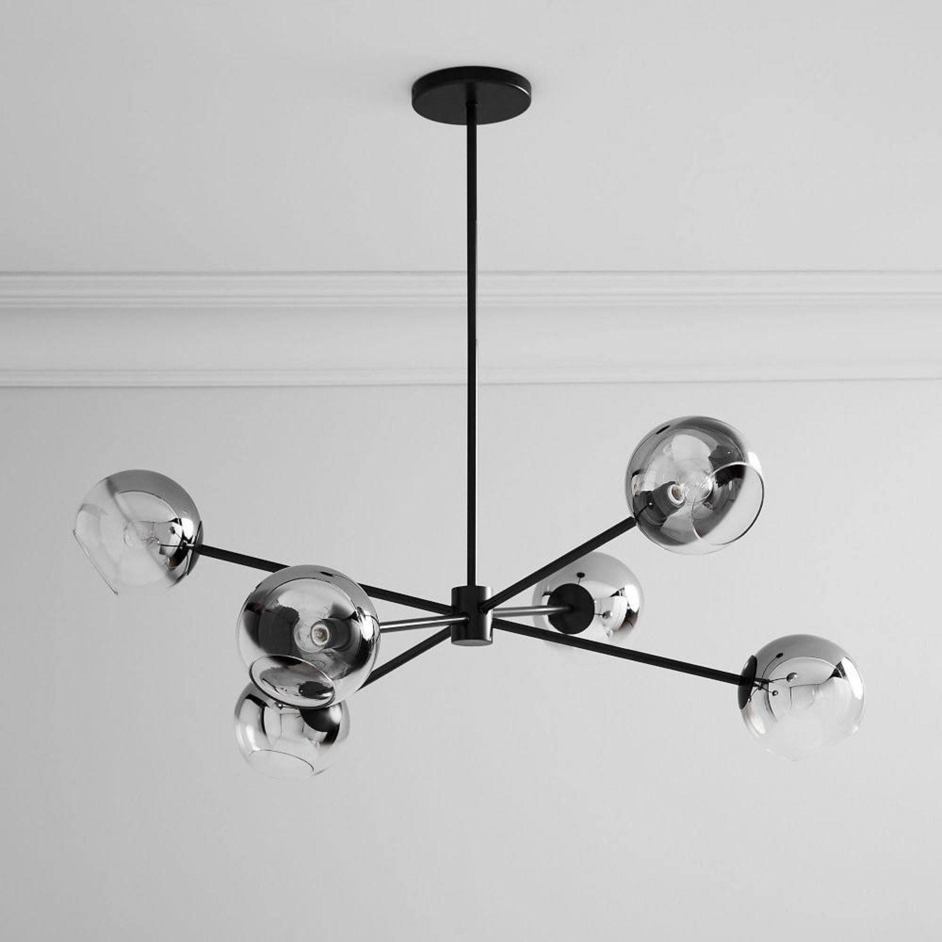 Staggered Glass 6 Light Crown Chandelier