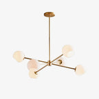 Staggered Glass 6 Light Crown Chandelier