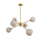 Staggered Glass 6 Light Crown Chandelier
