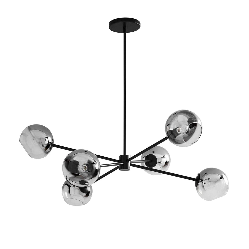 Staggered Glass 6 Light Crown Chandelier