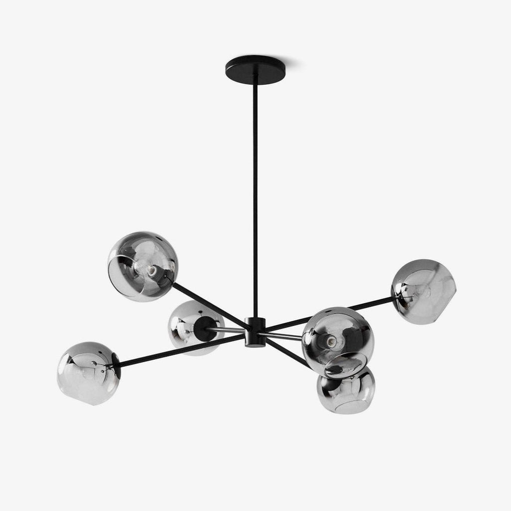 Staggered Glass 6 Light Crown Chandelier
