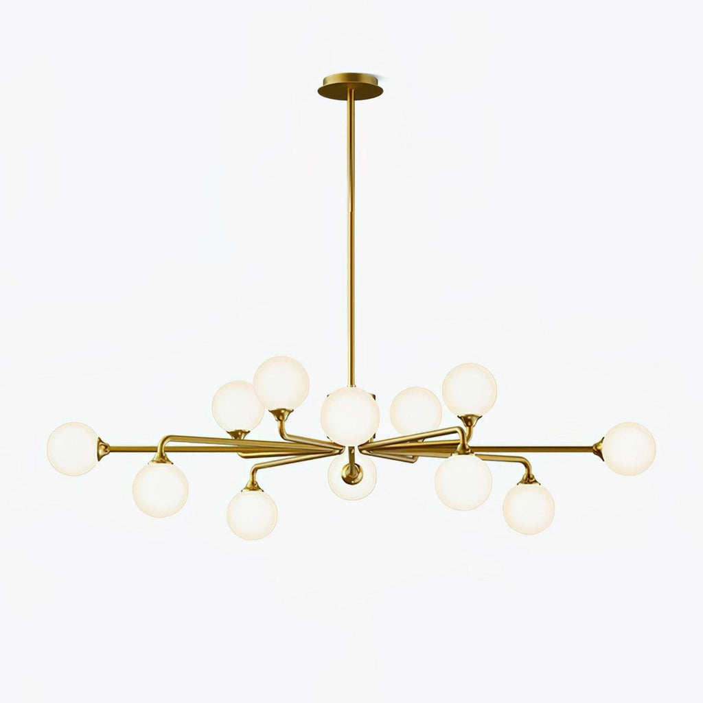 Staggered Glass Globes Candelabrum Chandelier