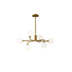 Staggered Glass Globes Candelabrum Chandelier