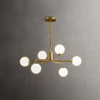 Staggered Glass Globes Candelabrum Chandelier