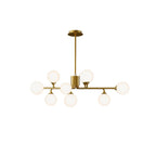 Staggered Glass Globes Candelabrum Chandelier