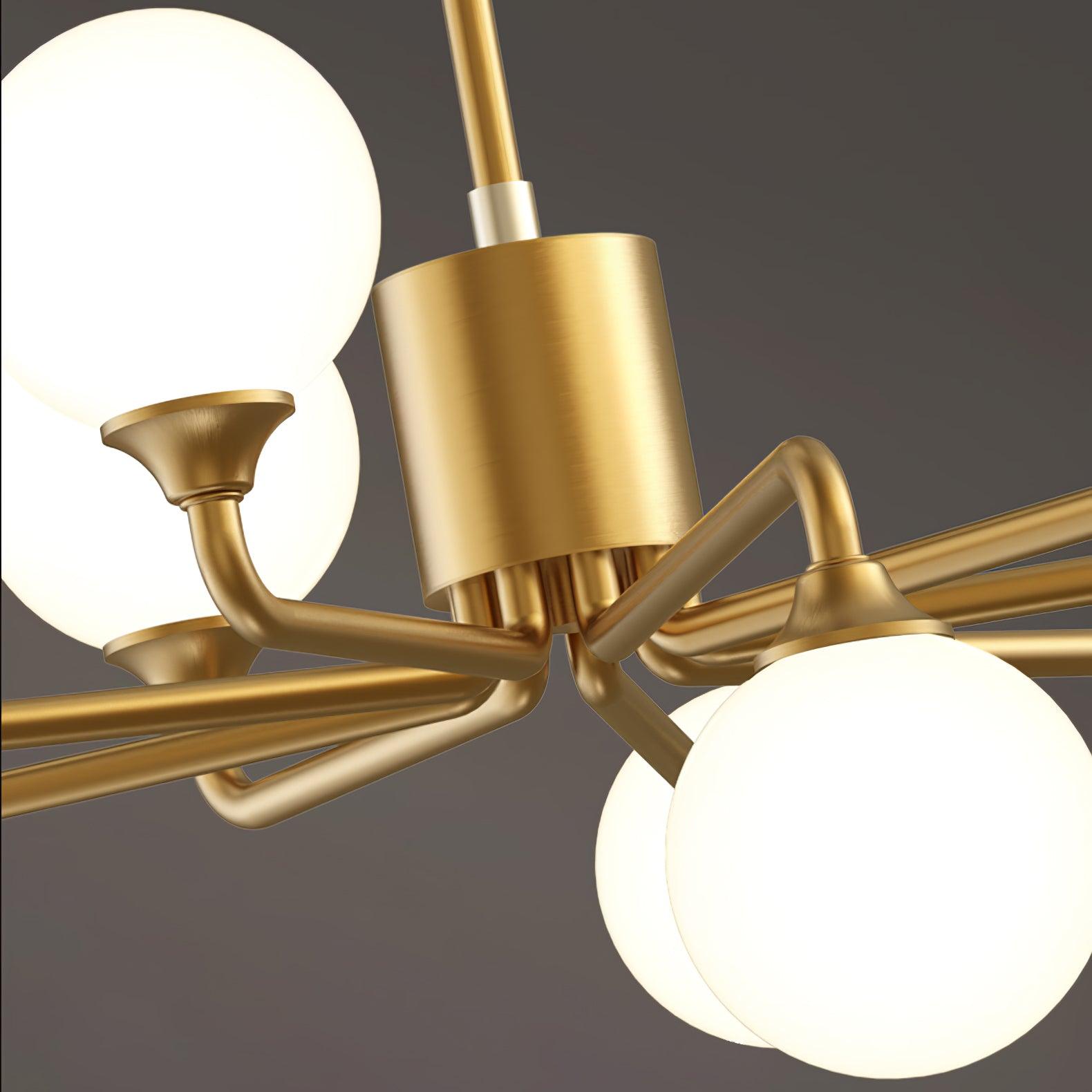 Staggered Glass Globes Candelabrum Chandelier