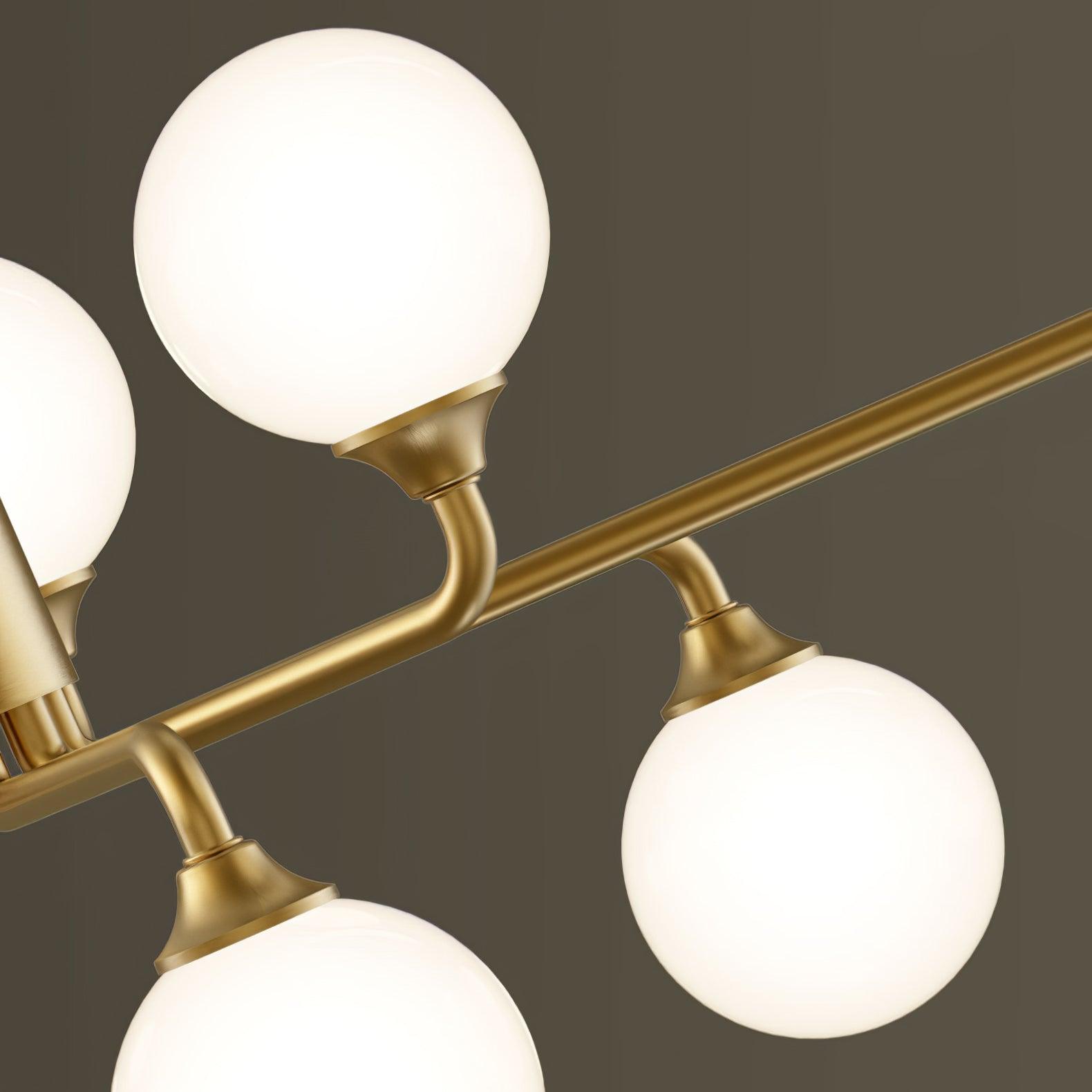 Staggered Glass Globes Candelabrum Chandelier