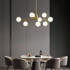 Staggered Glass Globes Candelabrum Chandelier