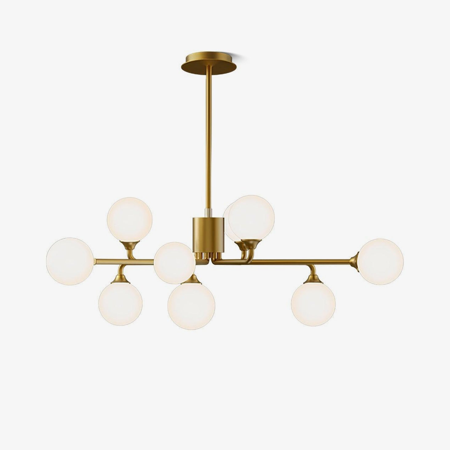 Staggered Glass Globes Candelabrum Chandelier