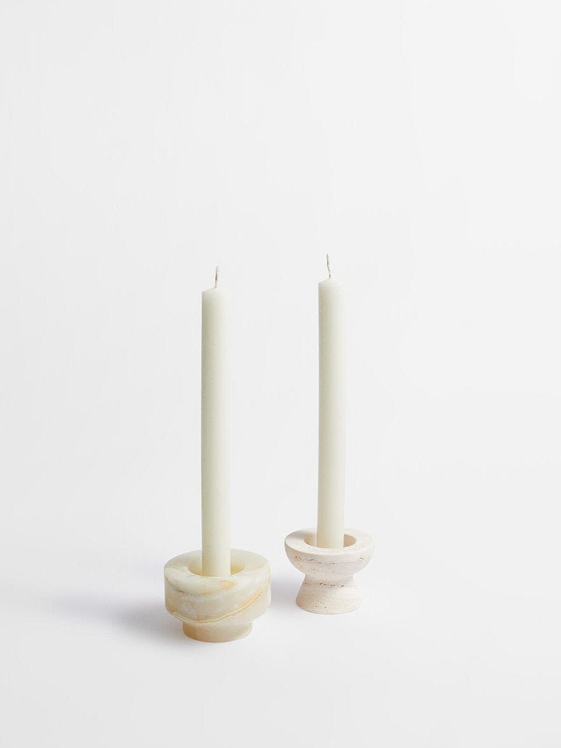 Stone Halo Candle Holder Set