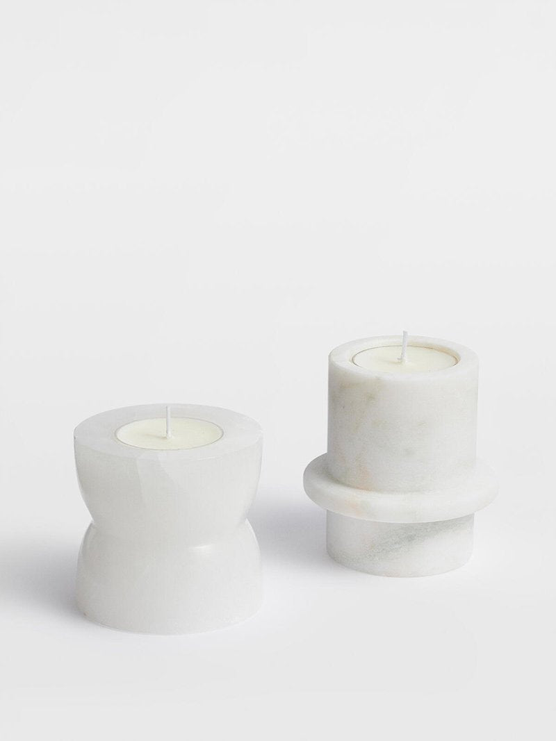 Stone Halo Candle Holder Set