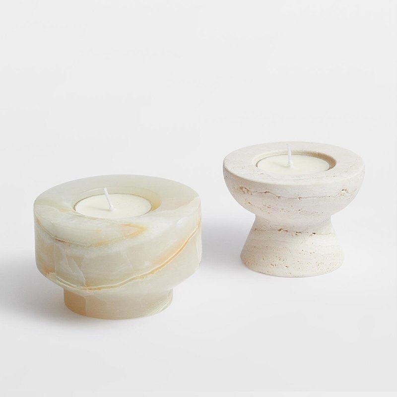 Stone Halo Candle Holder Set