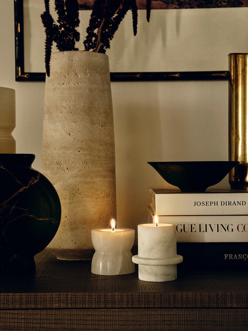 Stone Halo Candle Holder Set