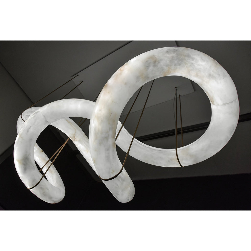 Streamlined Alabaster Pendant Lamp