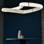 Streamlined Alabaster Pendant Lamp